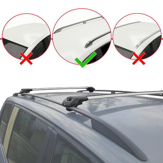 Compatible con Volkswagen Caddy 4 (SB) 2020-2025 ACE-1 Barras de Techo Auto Portaequipajes Barras Transversales Gris Aluminio 2 Barras