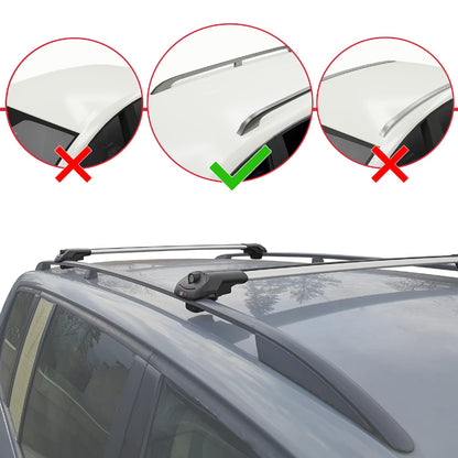 Compatible with Ssangyong Stavic 2 2013-2019 ACE-1 Car Roof Rack Cross Bar Grey Aluminium 2 Bars