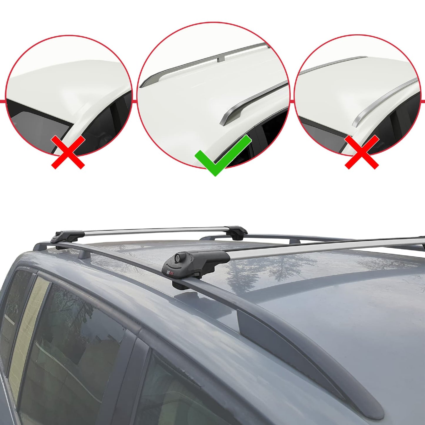 Compatible avec Dodge Caravan 1996-2005 ACE-1 Barres de Toit Railing Porte-Bagages de Voiture Gris Aluminium 2 Barres