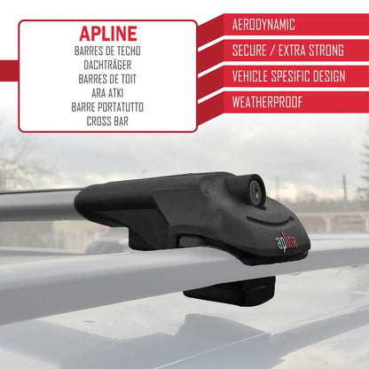 Compatible with Renault Express 2021-2025 ACE-1 Car Roof Rack Cross Bar Grey Aluminium 3 Bars