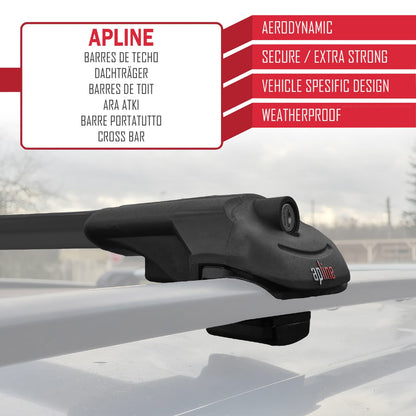 Compatible con Subaru Outback 2000-2004 Barras de techo ACE-1 Portaequipajes Barras Transversales NEGRO