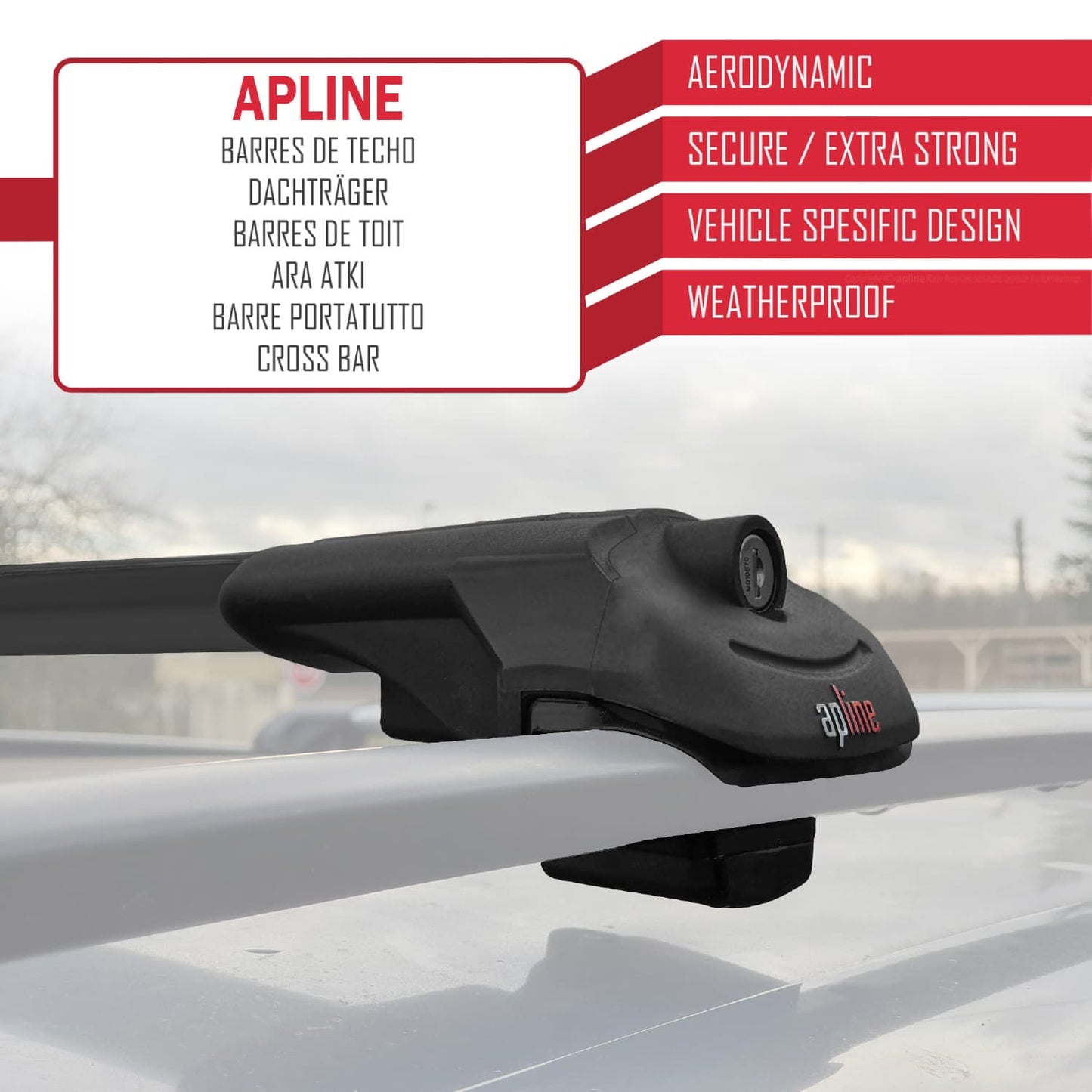 Compatible with Citroen Berlingo 3 (K9) 2019-2022 ACE-1 Car Roof Rack Cross Bar Black Aluminium 4 Bars