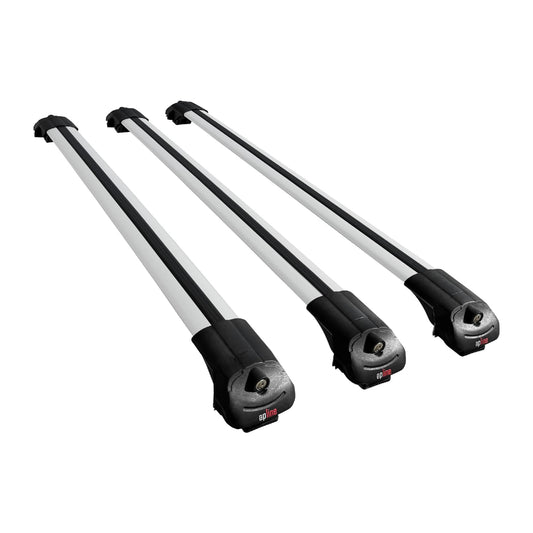 Compatible avec Ford Edge 2007-2014 ACE-1 Barres de Toit Railing Porte-Bagages de Voiture Gris Aluminium 3 Barres