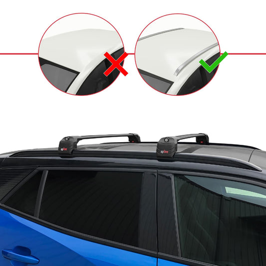 Compatible con Peugeot 2008 II (P24) 2020-2025 ACE-2 Barras de Techo Auto Portaequipajes Barras Transversales Negro Aluminio 2 Barras