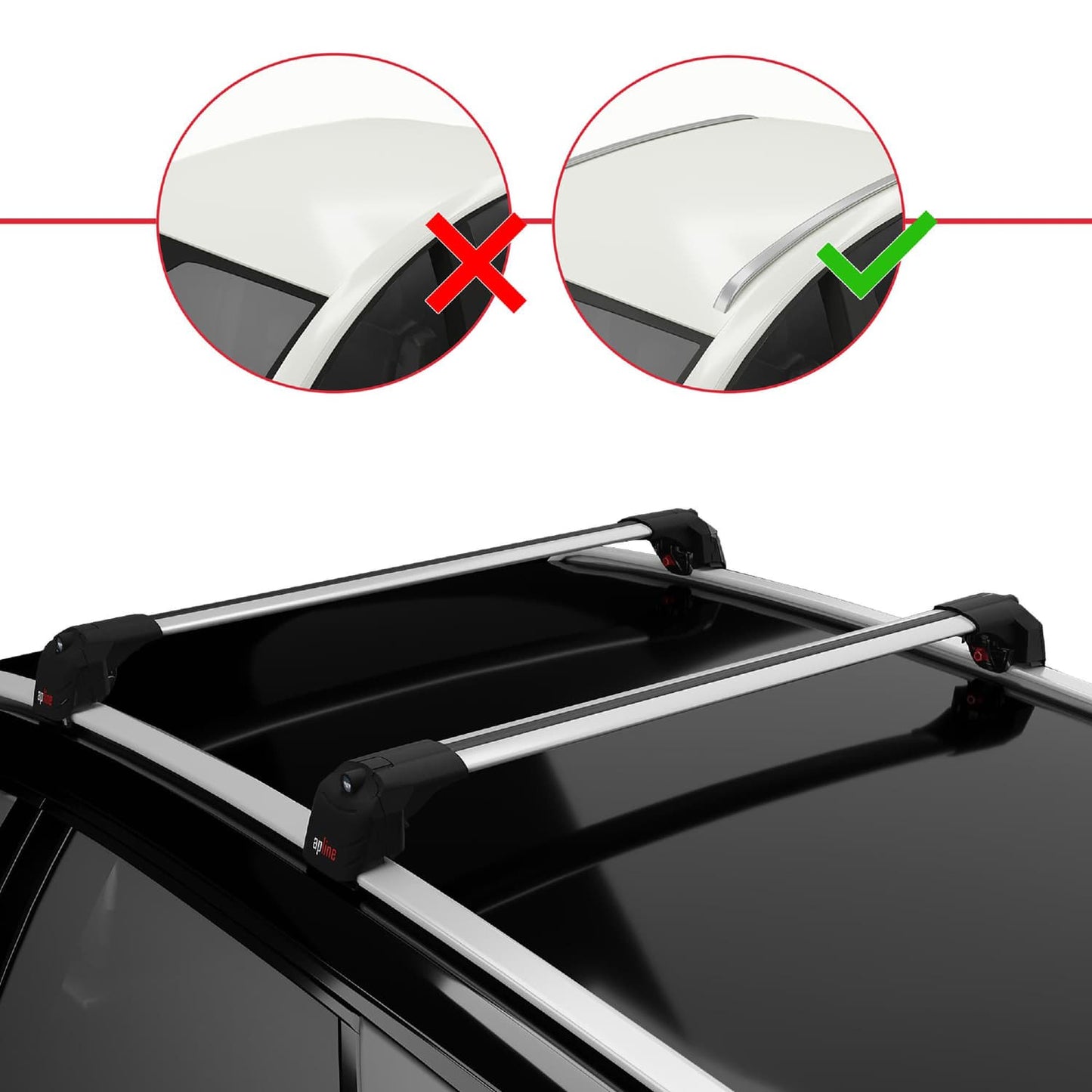 Compatible con Volkswagen ID.7 Tourer 2024-2025 ACE-2 Barras de Techo Auto Portaequipajes Barras Transversales Gris Aluminio 2 Barras