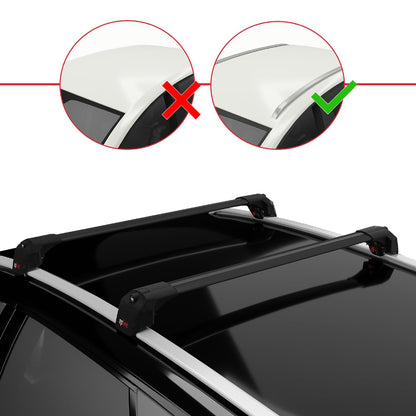 Compatible with Mercedes C Class 4 (S205) 2015-2021 ACE-2 Car Roof Rack Cross Bar Black Aluminium 2 Bars