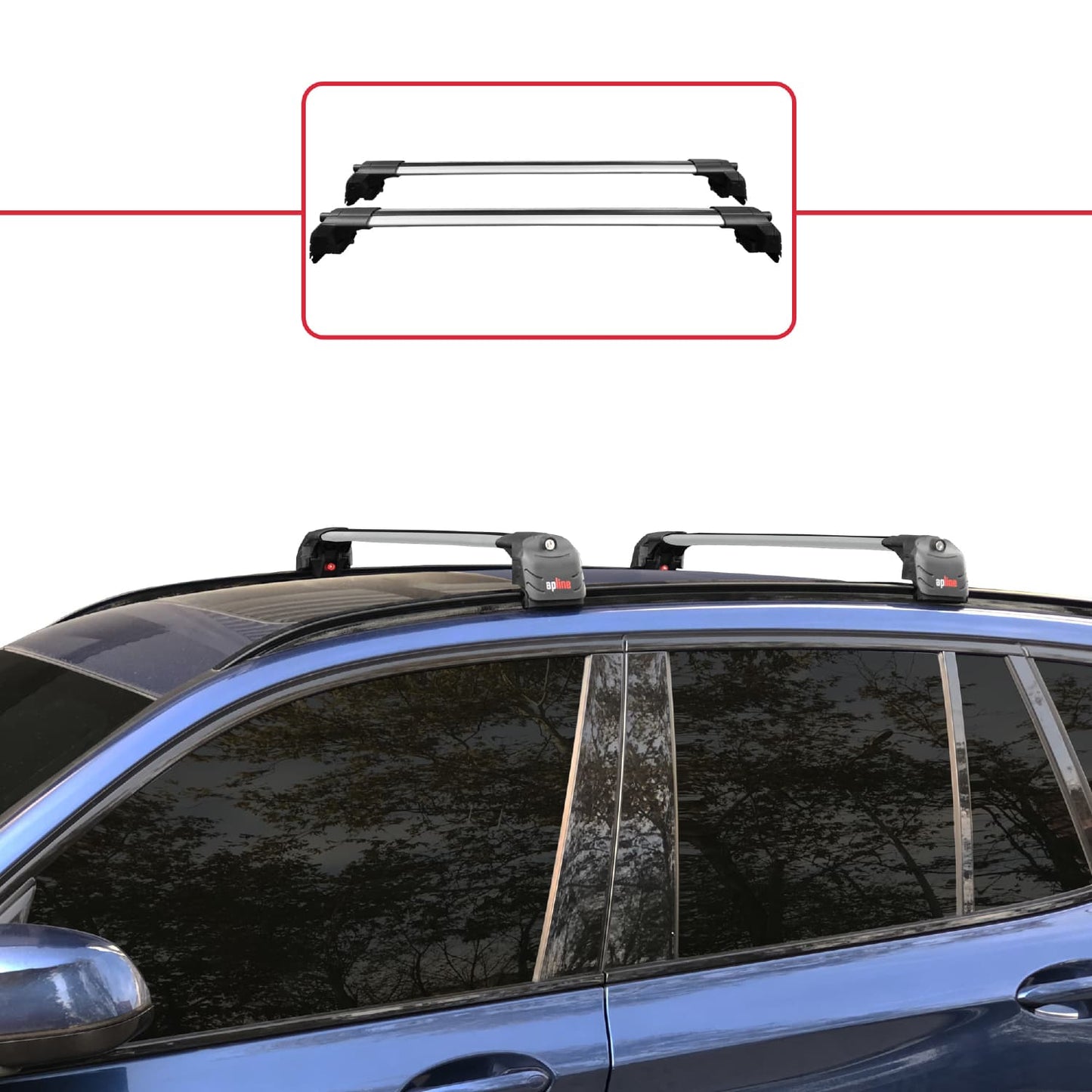 Compatible con BMW X3 (G01) 2018-2024 ACE-2 Barras de Techo Auto Portaequipajes Barras Transversales Gris Aluminio 2 Barras