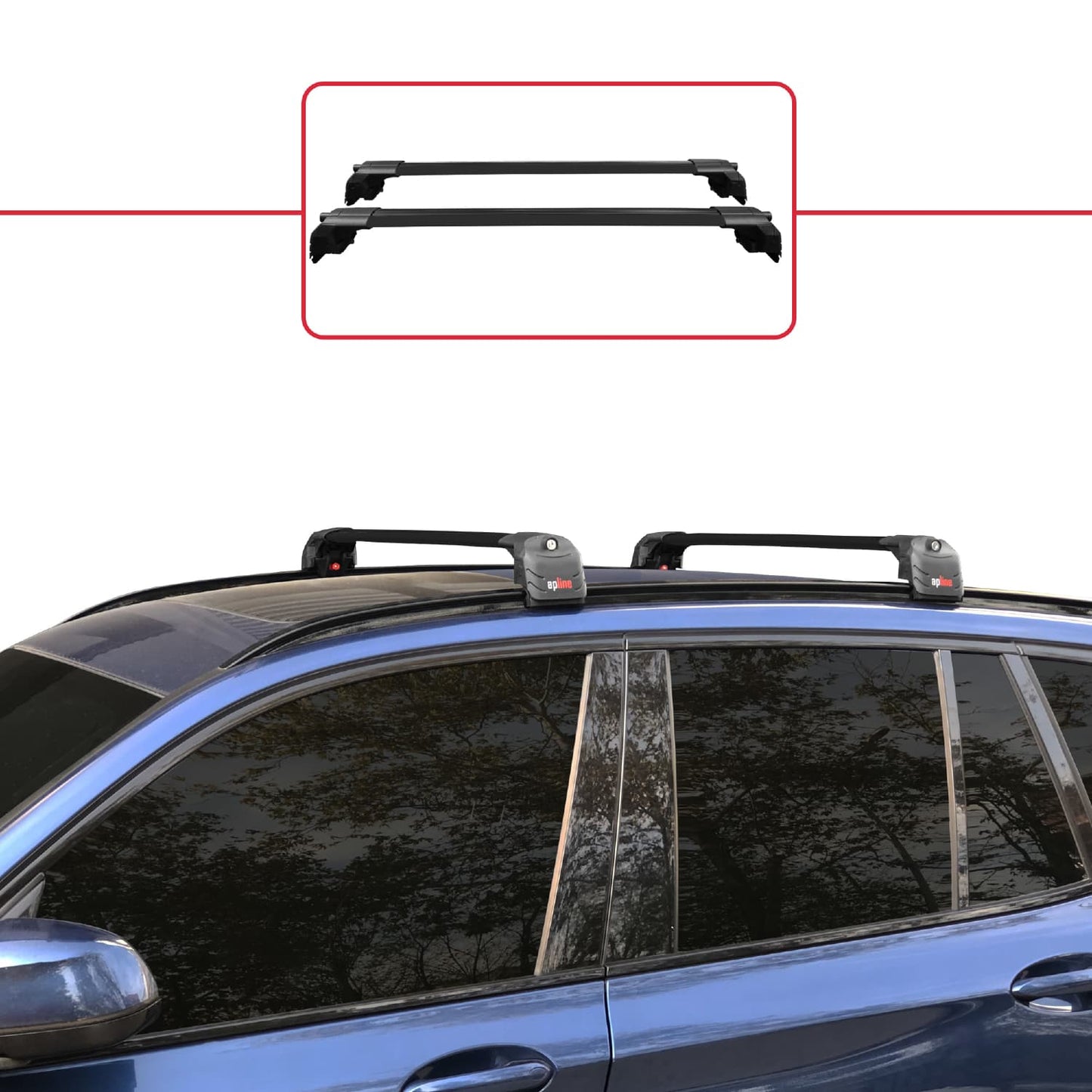 Compatible avec BMW X3 (G01) 2018-2024 ACE-2 Barres de Toit Railing Porte-Bagages de Voiture Noir Aluminium 2 Barres