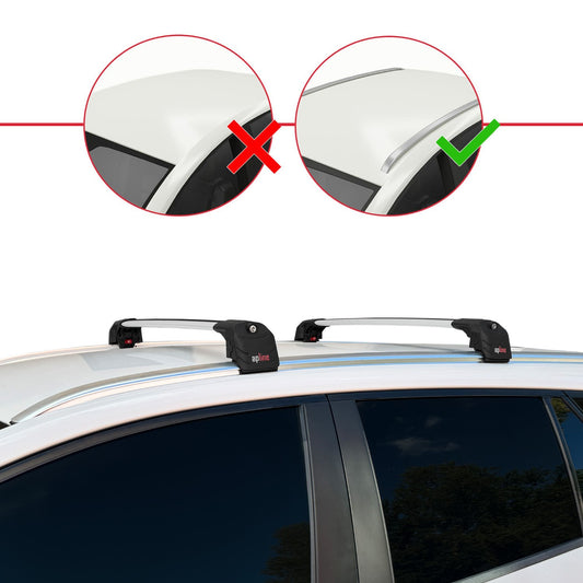 Compatible con Toyota Corolla Touring (E210) 2019-2025 ACE-2 Barras de Techo Auto Portaequipajes Barras Transversales Gris Aluminio 2 Barras