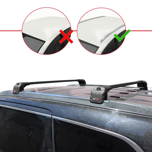 Compatible con Jeep Grand Cherokee 4 (WK2) 2011-2020 ACE-2 Barras de Techo Auto Portaequipajes Barras Transversales Negro Aluminio 2 Barras