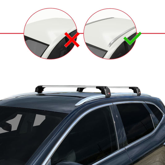 Compatible con MG HS (AS23) 2018-2024 ACE-2 Barras de Techo Auto Portaequipajes Barras Transversales Gris Aluminio 2 Barras