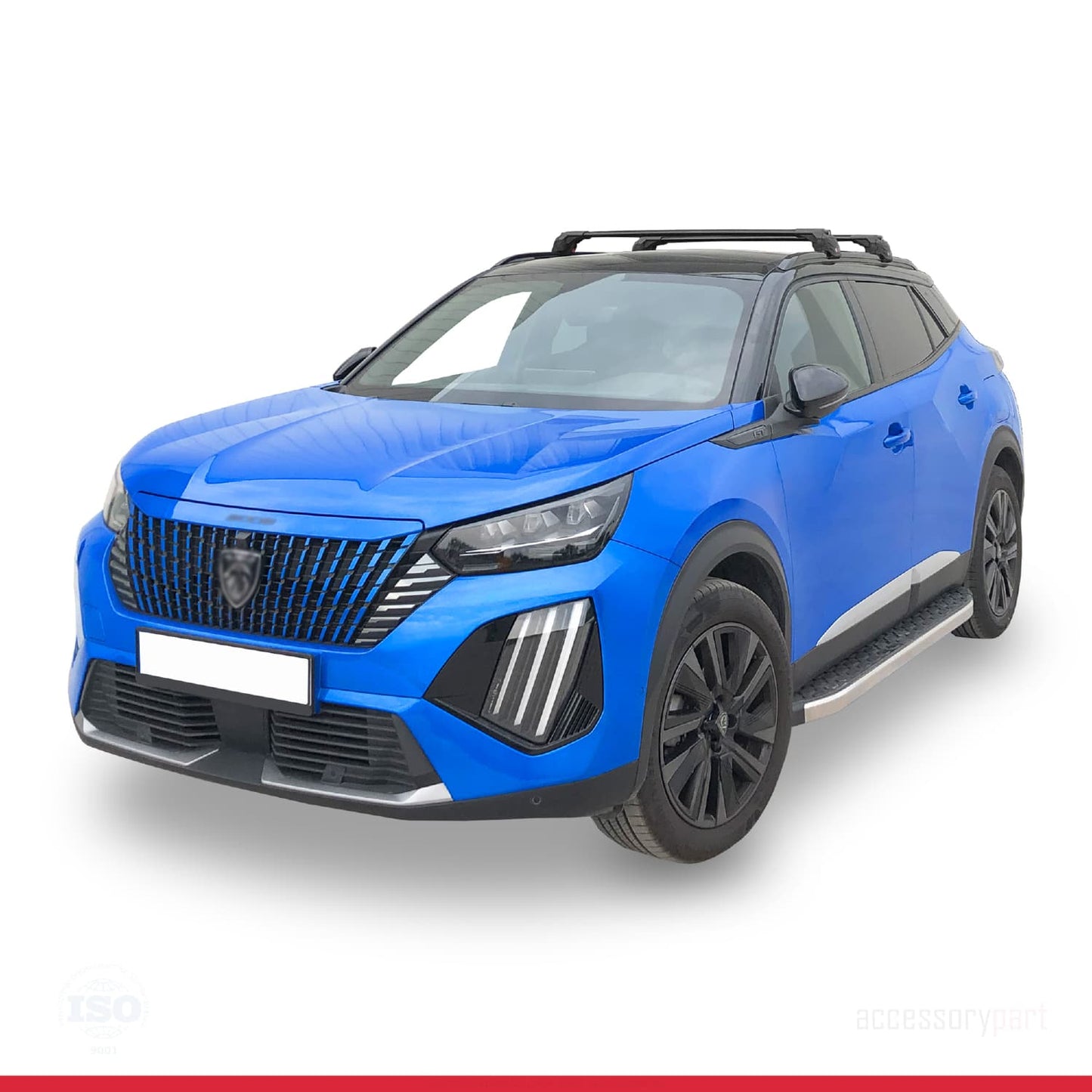 Compatible con Peugeot 2008 II (P24) 2020-2025 ACE-2 Barras de Techo Auto Portaequipajes Barras Transversales Negro Aluminio 2 Barras