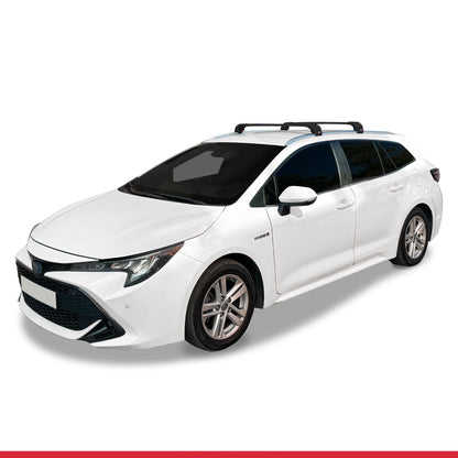 Compatible con Toyota Corolla Touring (E210) 2019-2025 ACE-2 Barras de Techo Auto Portaequipajes Barras Transversales Negro Aluminio 2 Barras