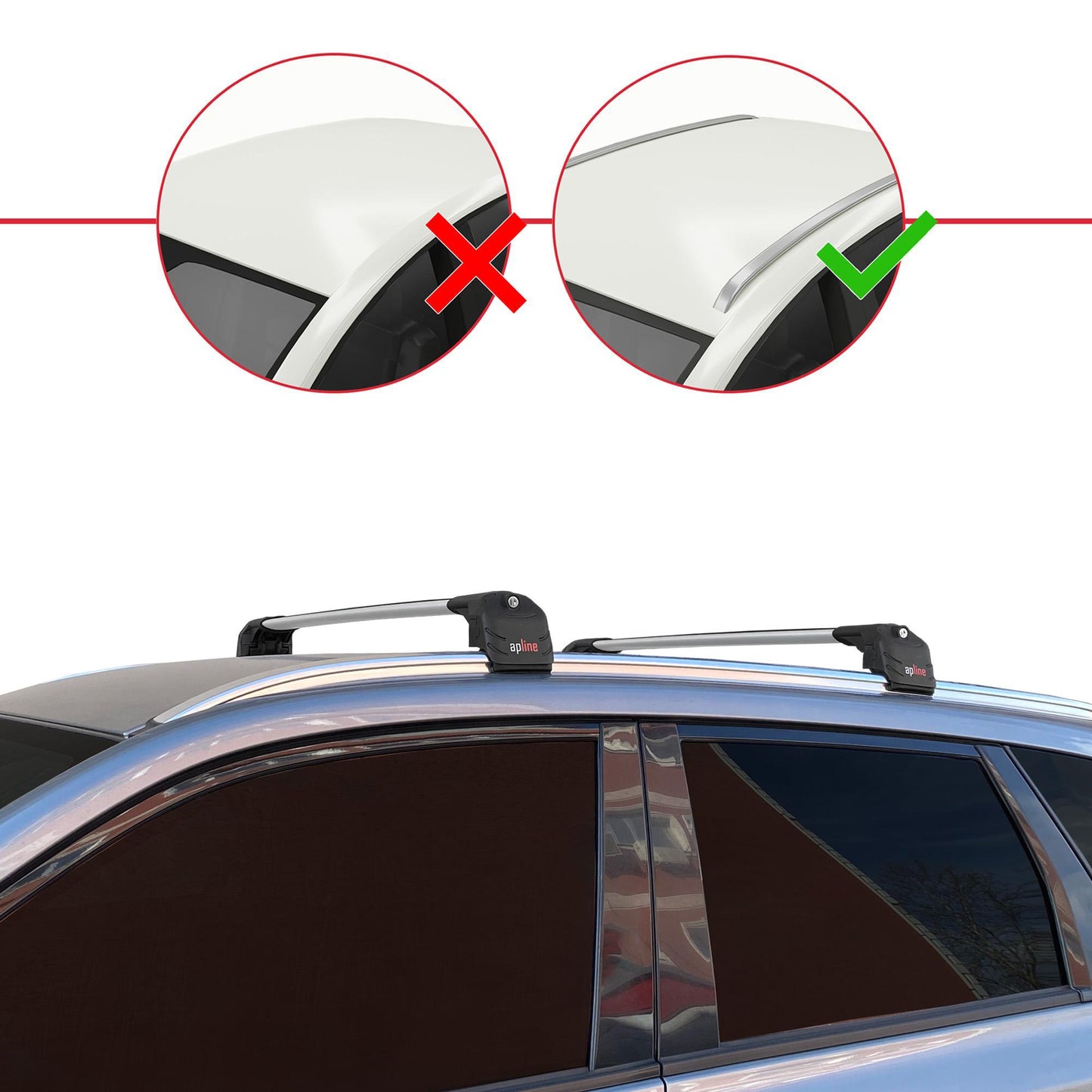 Compatible con Suzuki Vitara/Escudo (LY) 2015-2025 ACE-2 Barras de Techo Auto Portaequipajes Barras Transversales Gris Aluminio 2 Barras