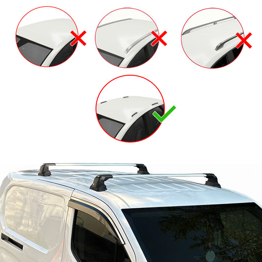 Compatible con Toyota Proace City 2019-2025 ACE-3 Barras de Techo Auto Portaequipajes Barras Transversales Gris Aluminio 2 Barras