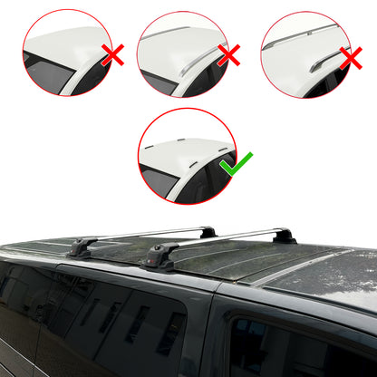 Compatible avec Peugeot Expert Traveller 2017-2025 ACE-3 Barres de Toit Railing Porte-Bagages de Voiture Gris Aluminium 2 Barres