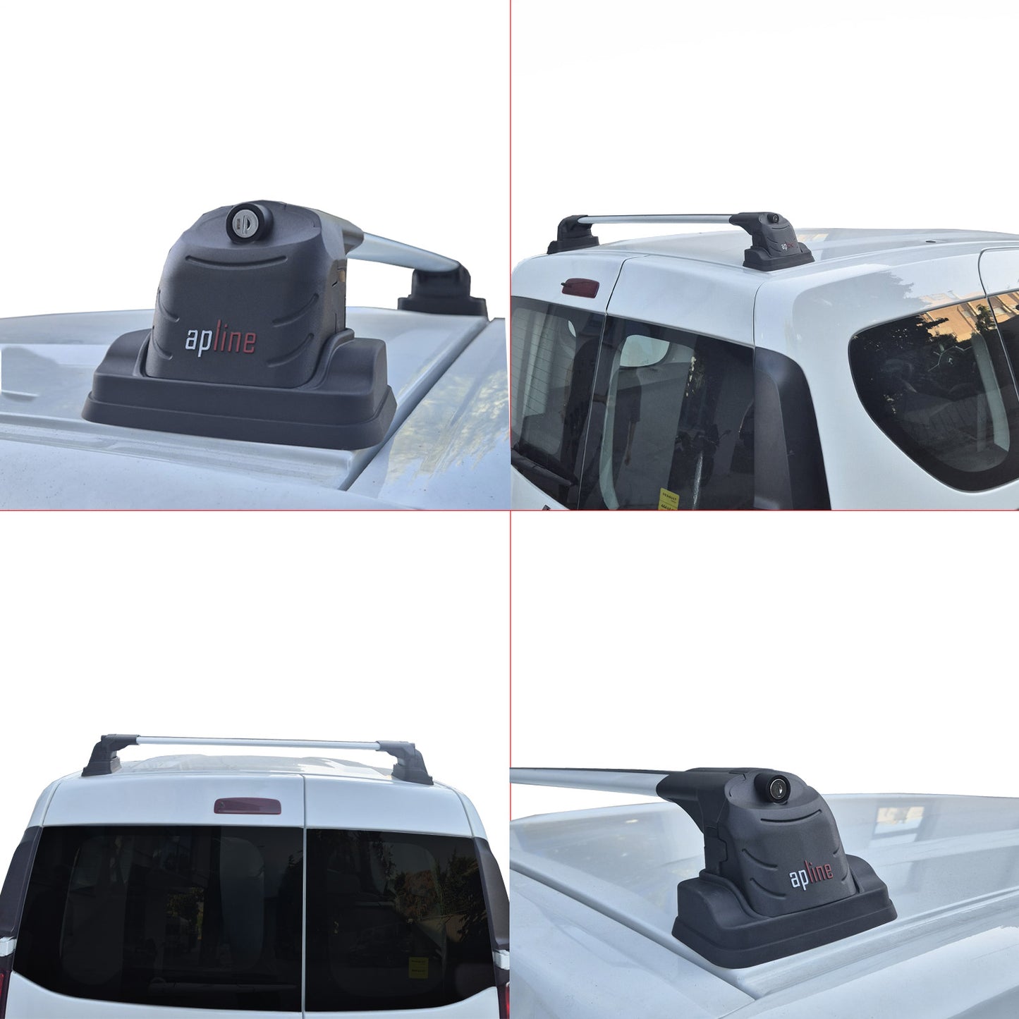 Compatible avec Renault Express 2021-2025 ACE-3 Barres de Toit Railing Porte-Bagages de Voiture Gris Aluminium 2 Barres