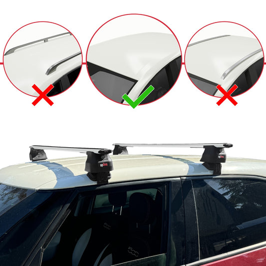 Compatible con Fiat 500 L 2012-2017 ACE-4 Barras de Techo Auto Portaequipajes Barras Transversales Gris Aluminio 2 Barras