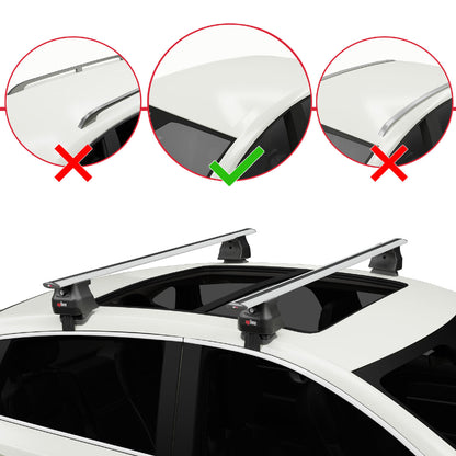 Compatible with Lincoln MKZ 2 2013-2024 ACE-4 Car Roof Rack Cross Bar Grey Aluminium 2 Bars