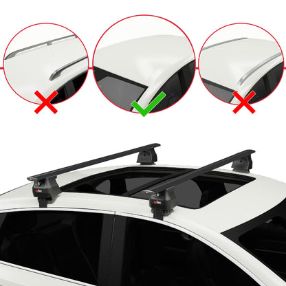 Compatible avec Mini Cooper (F55) 2014-2024 ACE-4 Barres de Toit Railing Porte-Bagages de Voiture Noir Aluminium 2 Barres