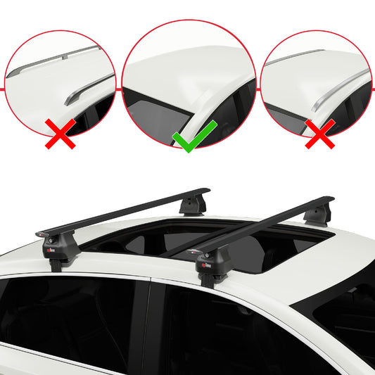 Compatible con Cadillac XTS 2013-2019 ACE-4 Barras de Techo Auto Portaequipajes Barras Transversales Negro Aluminio 2 Barras