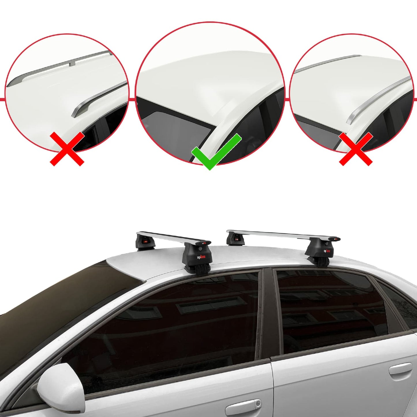 Compatibile con A4 (B6) 2001-2004 ACE-4 Barre portatutto per auto Portapacchi Alluminio grigio 2 barre