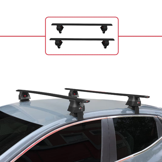 Compatible con Renault Clio 5 2019-2025 ACE-4 Barras de Techo Auto Portaequipajes Barras Transversales Negro Aluminio 2 Barras