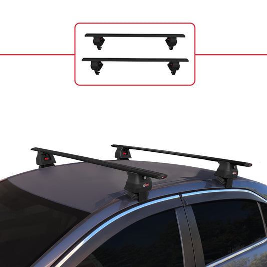 Compatible con Toyota Corolla 11 (E180) 2013-2018 ACE-4 Barras de Techo Auto Portaequipajes Barras Transversales Negro Aluminio 2 Barras