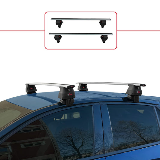 Compatible con Opel/Vauxhall Corsa F 2019-2025 ACE-4 Barras de Techo Auto Portaequipajes Barras Transversales Gris Aluminio 2 Barras