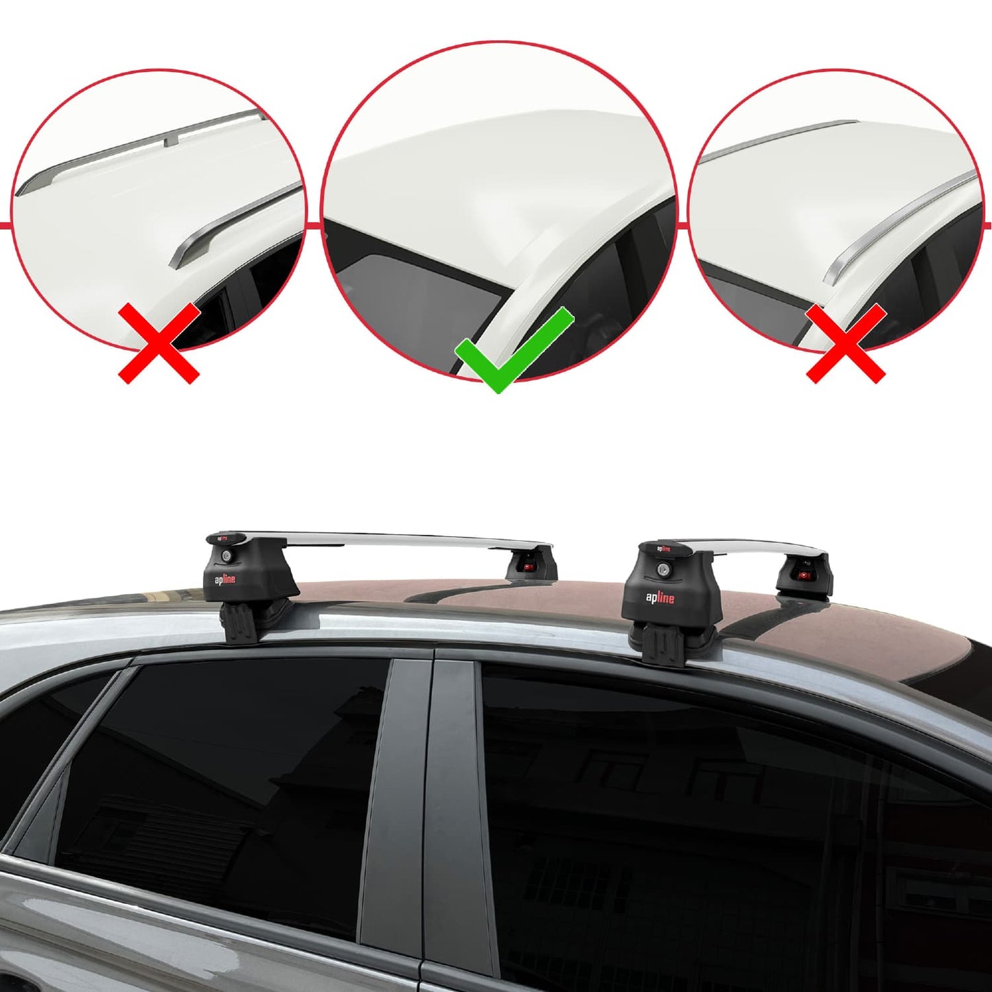 Compatible with Opel/Vauxhall Crossland 2020-2024 ACE-4 Car Roof Rack Cross Bar Grey Aluminium 2 Bars