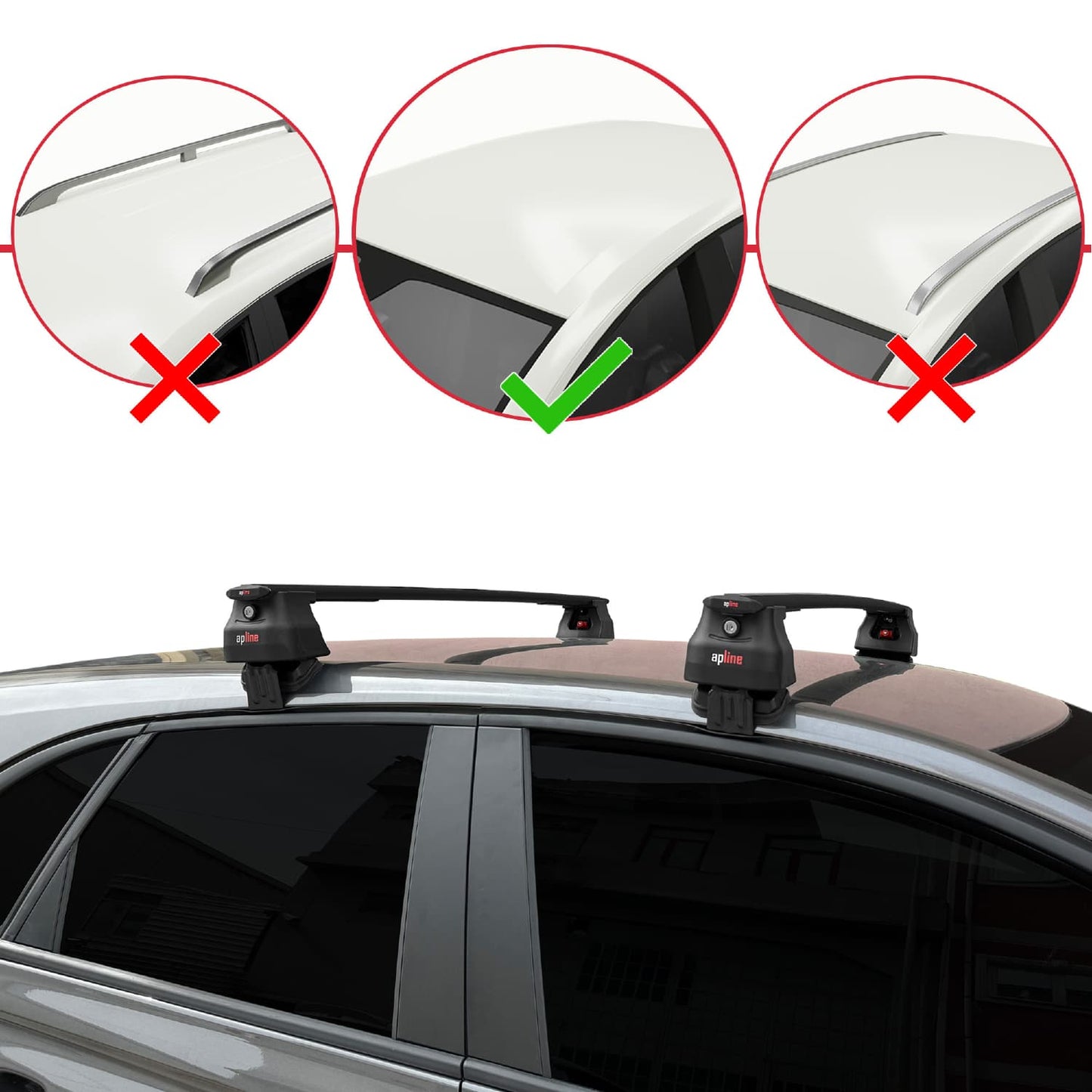 Compatible with Opel/Vauxhall Crossland 2020-2024 ACE-4 Car Roof Rack Cross Bar Black Aluminium 2 Bars