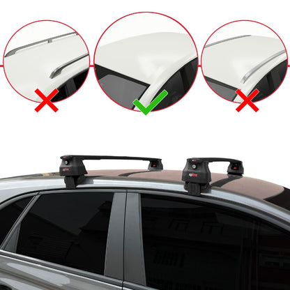 Compatible with Opel/Vauxhall Crossland 2020-2024 ACE-4 Car Roof Rack Cross Bar Black Aluminium 2 Bars