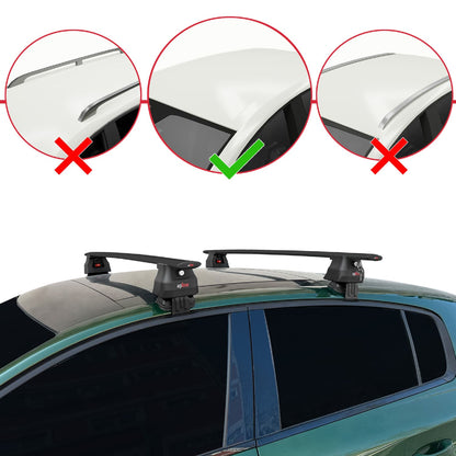 Compatible with Peugeot 308 III (P5) 2021-2025 ACE-4 Car Roof Rack Cross Bar Black Aluminium 2 Bars