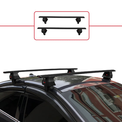 Compatible with Renault Fluence 2009-2015 ACE-4 Car Roof Rack Cross Bar Black Aluminium 2 Bars