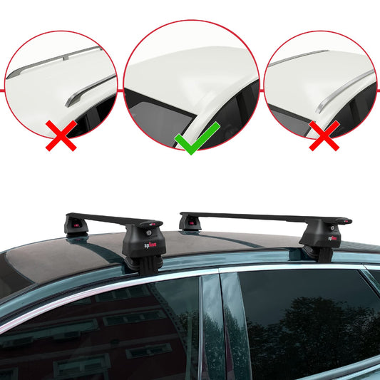 Compatible con Opel Grandland X 2018-2021 ACE-4 Barras de Techo Auto Portaequipajes Barras Transversales Negro Aluminio 2 Barras