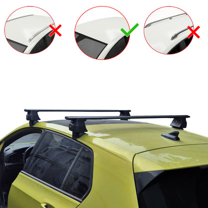 Compatible avec Volkswagen Golf 8 (CD1) 2020-2025 ACE-4 Barres de Toit Railing Porte-Bagages de Voiture Noir Aluminium 2 Barres