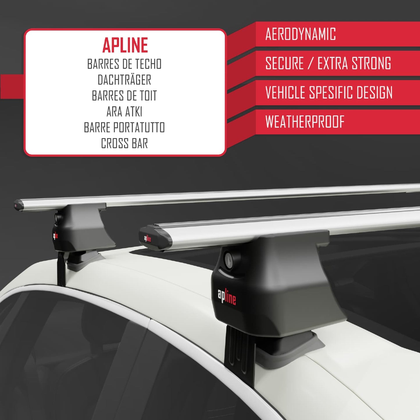 Compatible avec Jaguar F-Pace (X761) 2016-2025 ACE-4 Barres de Toit Railing Porte-Bagages de Voiture Gris Aluminium 2 Barres