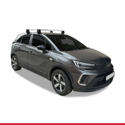 Compatible with Opel/Vauxhall Crossland 2020-2024 ACE-4 Car Roof Rack Cross Bar Grey Aluminium 2 Bars