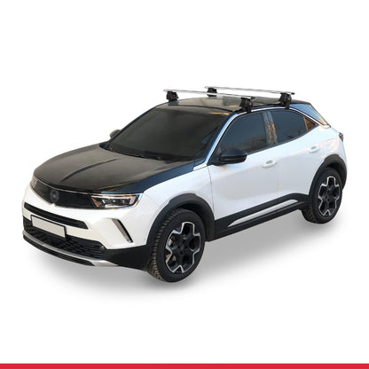 Compatible with Opel/Vauxhall Mokka B 2021-2025 ACE-4 Car Roof Rack Cross Bar Grey Aluminium 2 Bars