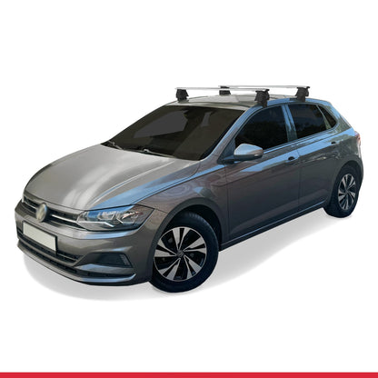 Compatible avec Volkswagen Polo 6 (AE1) Post-Facelift 2021-2025 ACE-4 Barres de Toit Railing Porte-Bagages de Voiture Gris Aluminium 2 Barres