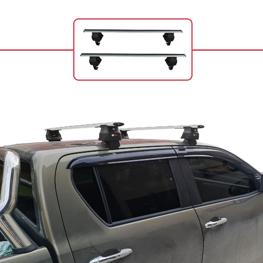 Compatible con Toyota Hilux 8 (AN130) 2015-2025 ACE-4 Barras de Techo Auto Portaequipajes Barras Transversales Gris Aluminio 2 Barras