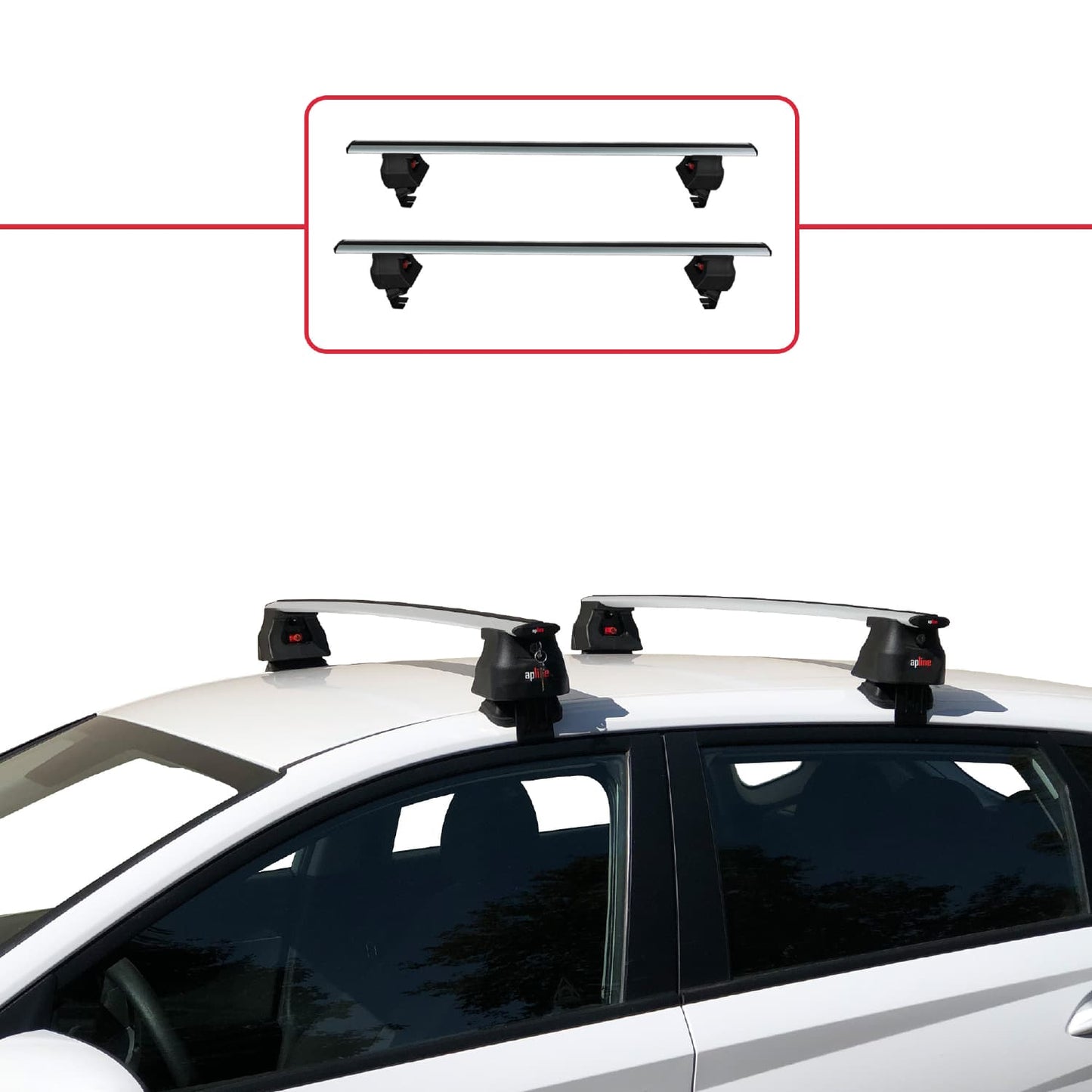 Compatible with Hyundai i20 III (BC3) 2020-2025 ACE-4 Car Roof Rack Cross Bar Grey Aluminium 2 Bars