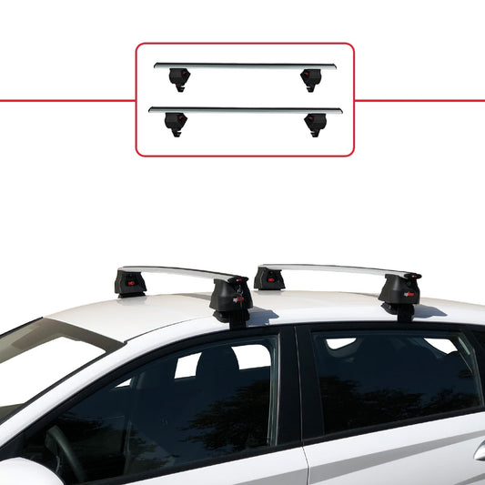 Compatible con Hyundai i20 III (BC3) 2020-2025 ACE-4 Barras de Techo Auto Portaequipajes Barras Transversales Gris Aluminio 2 Barras