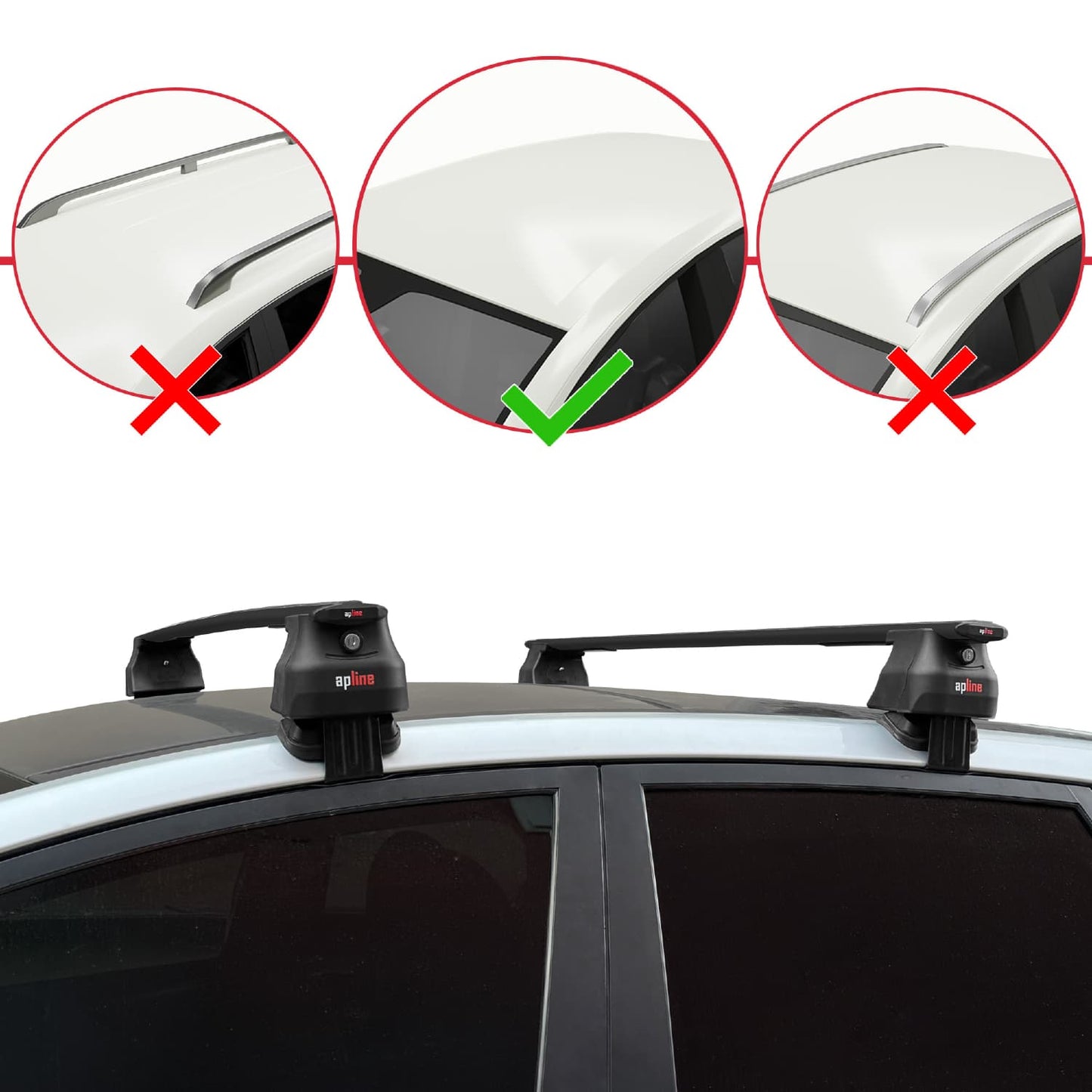 Compatible with Hyundai ix20 (JC) 2011-2019 ACE-4 Car Roof Rack Cross Bar Black Aluminium 2 Bars