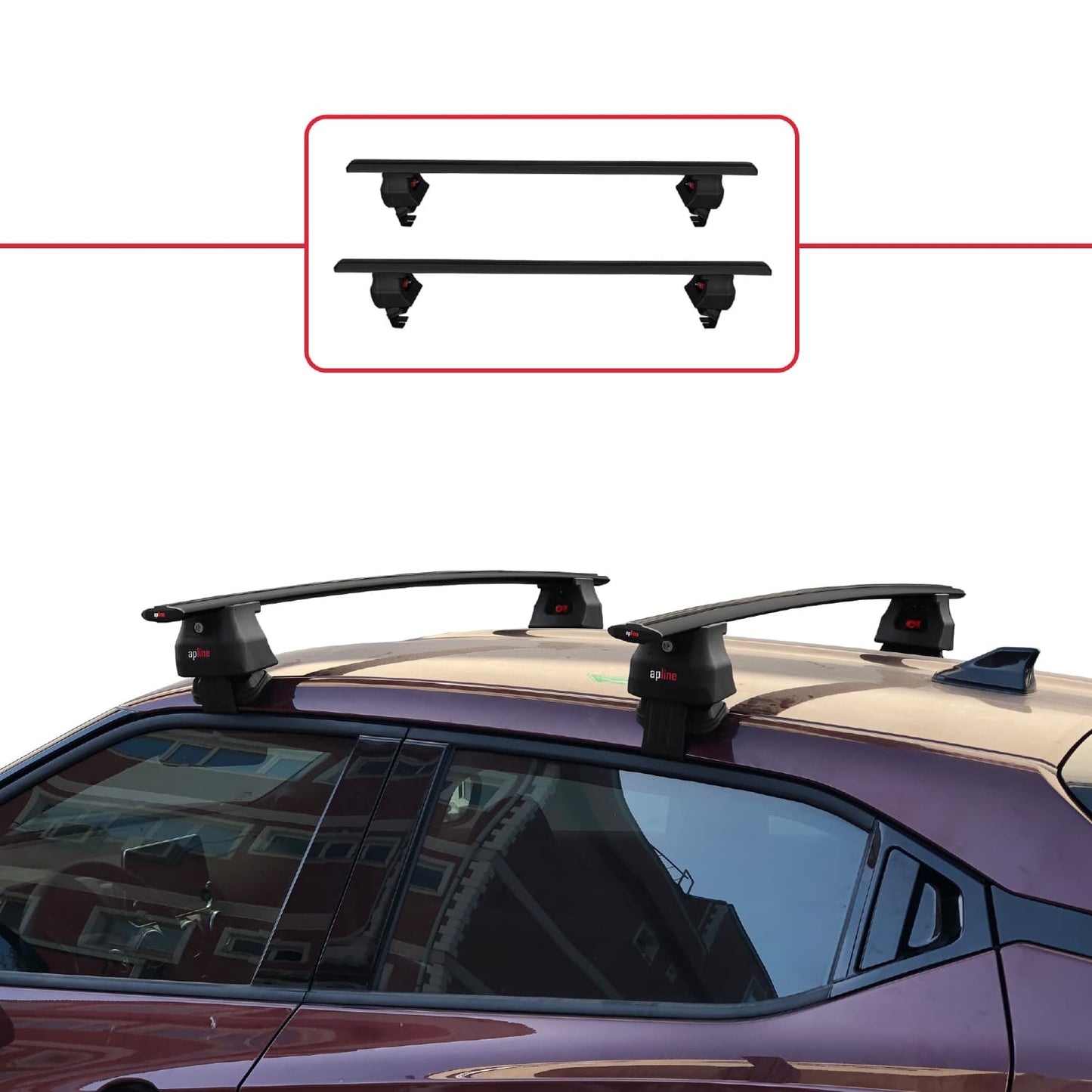 Compatible con Nissan Juke 2 (F16) 2020-2025 ACE-4 Barras de Techo Auto Portaequipajes Barras Transversales Negro Aluminio 2 Barras