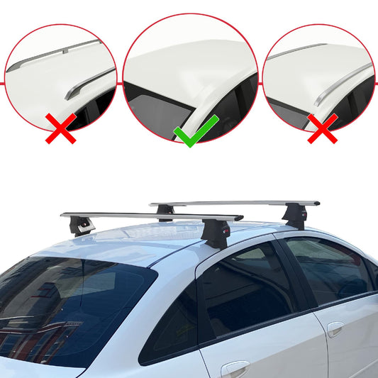 Compatible con Fiat Linea (323) 2007-2016 ACE-4 Barras de Techo Auto Portaequipajes Barras Transversales Gris Aluminio 2 Barras