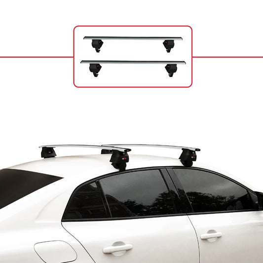 Compatible con Renault Megane 4 (BFB) Pre-Facelift 2016-2020 ACE-4 Barras de Techo Auto Portaequipajes Barras Transversales Gris Aluminio 2 Barras