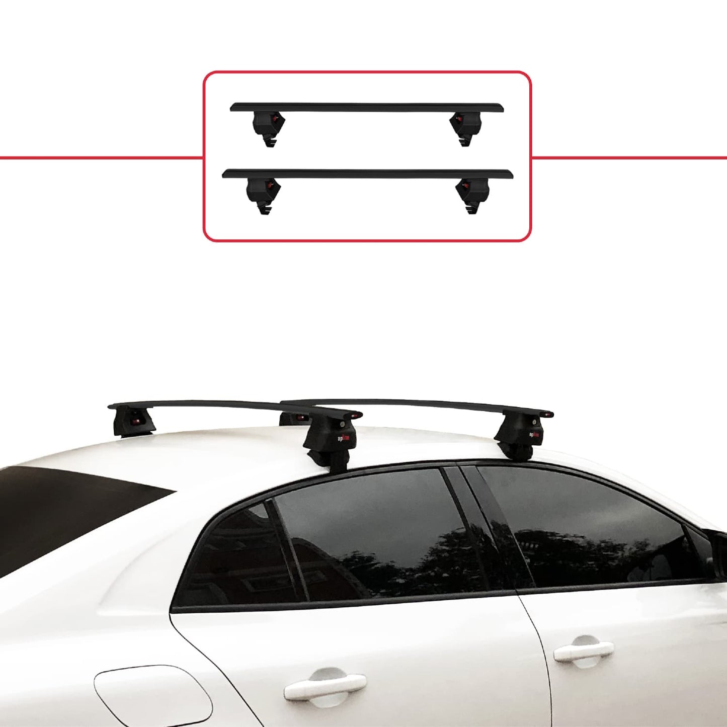 Compatible con Renault Megane 4 (BFB) Pre-Facelift 2016-2020 ACE-4 Barras de Techo Auto Portaequipajes Barras Transversales Negro Aluminio 2 Barras