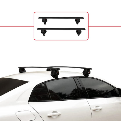 Compatible con Renault Megane 4 (BFB) Pre-Facelift 2016-2020 ACE-4 Barras de Techo Auto Portaequipajes Barras Transversales Negro Aluminio 2 Barras