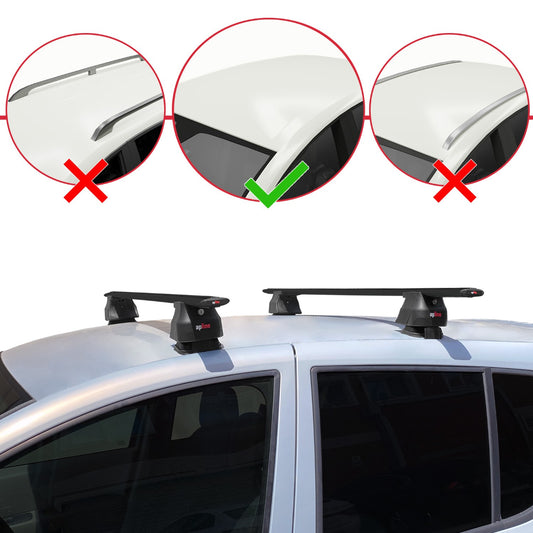 Compatible con Renault Modus 2004-2013 ACE-4 Barras de Techo Auto Portaequipajes Barras Transversales Negro Aluminio 2 Barras
